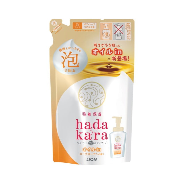ライオン hadakara(ハダカラ)泡ボディソープ オイルインタイプ 詰め替え 420ml