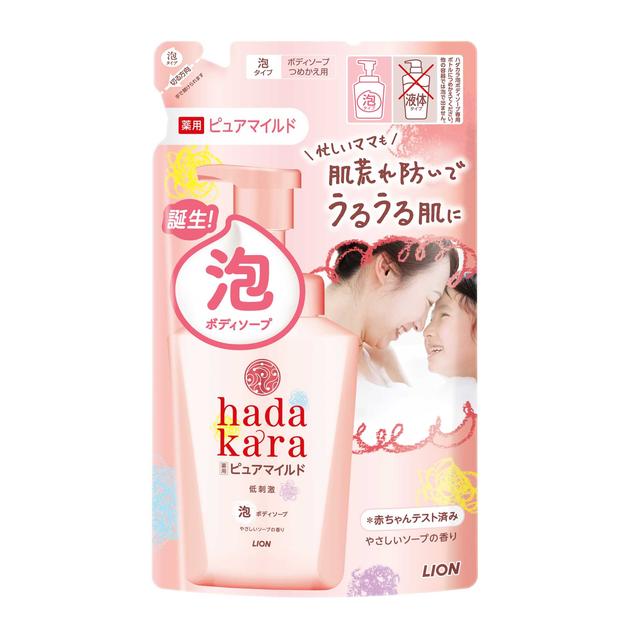 【医薬部外品】ライオン hadakara(ハダカラ)薬用ピュアマイルド 泡ボディソープ 詰め替え 440ml
