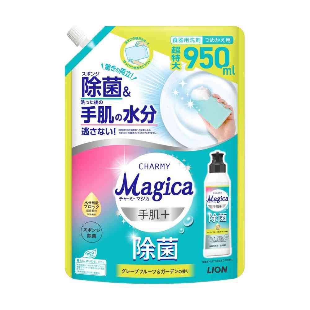 ライオン CHARMY Magica 手肌プラス グレープフルーツ＆ガーデンの香り つめかえ 超特大 950ml   【6個セット】