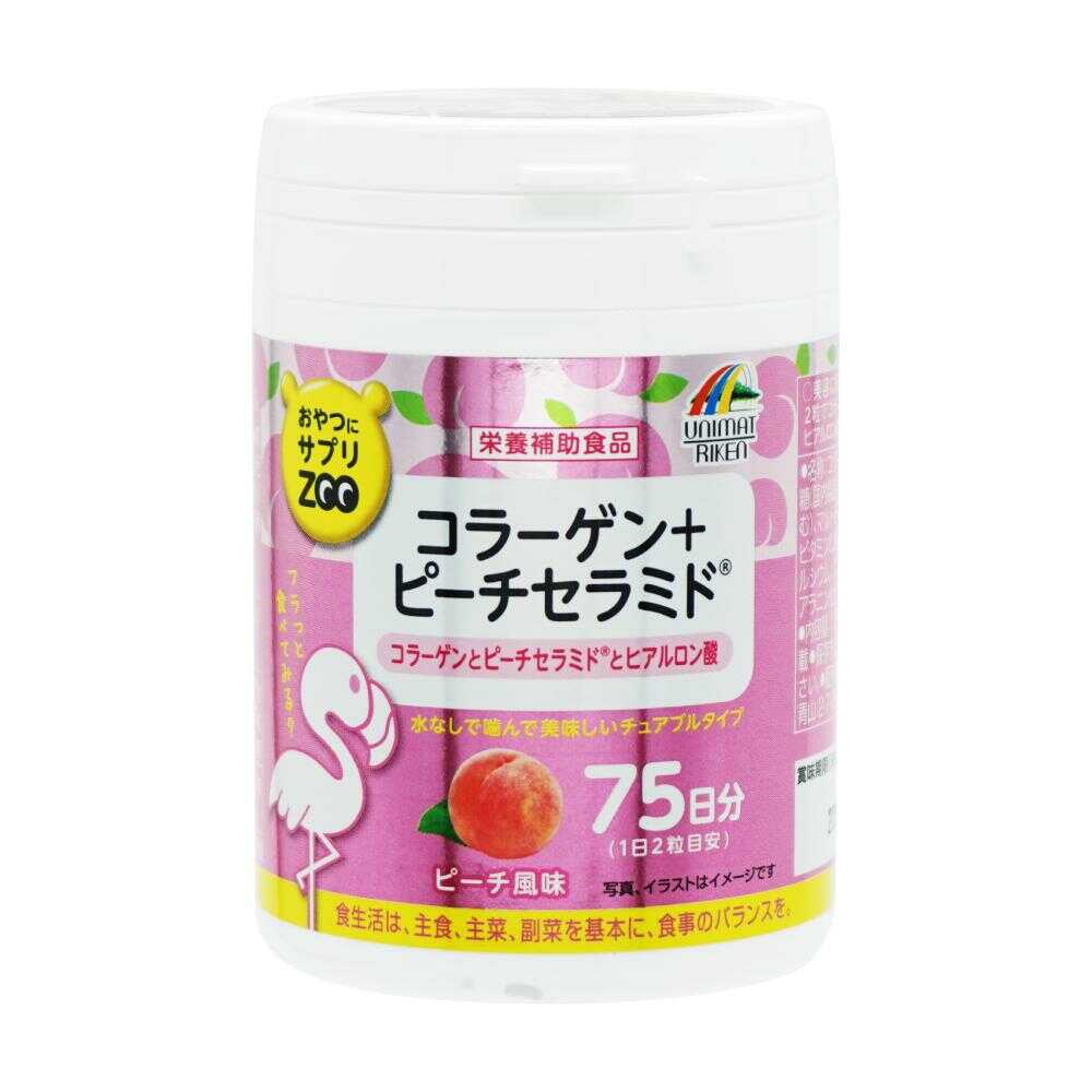 ◆ユニマットリケン おやつにサプリZOO コラーゲン+ピーチセラミド 150粒   【5個セット】