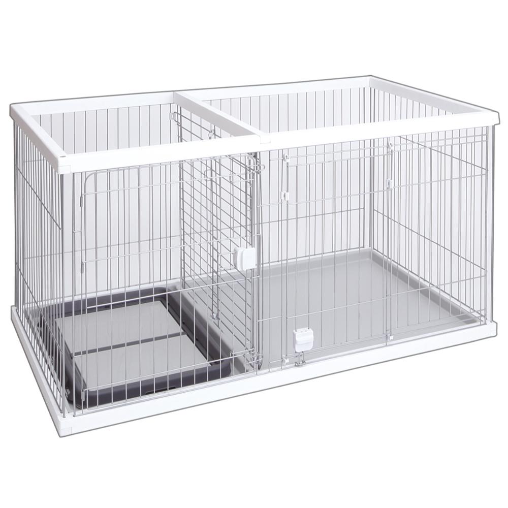 トイレのしつけが出来る ドッグルームサークル ホワイト ワイド メーカー直送▼返品・キャンセル不可【他商品との同時購入不可】