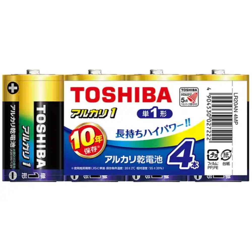 トウシバ TOSHIBA アルカリ1 単1形4P LR20AN4MP