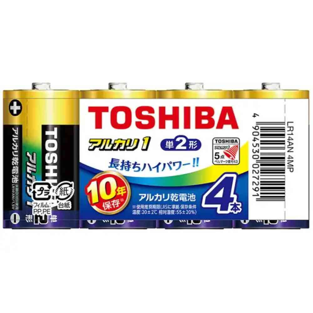 トウシバ TOSHIBA アルカリ1 単2形4P LR14AN4MP