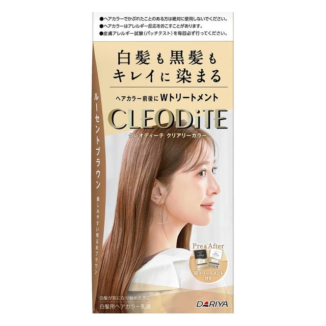 【医薬部外品】ダリヤ クレオディーテ クリアリーカラー(白髪用) ルーセントブラウン 1剤72g・2剤72ml・プレトリートメント20ml・アフタートリートメント20g