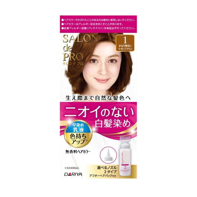 【医薬部外品】ダリヤ サロンドプロ 無香料ヘアカラー 早染め乳液(白髪用)1<かなり明るいライトブラウン>