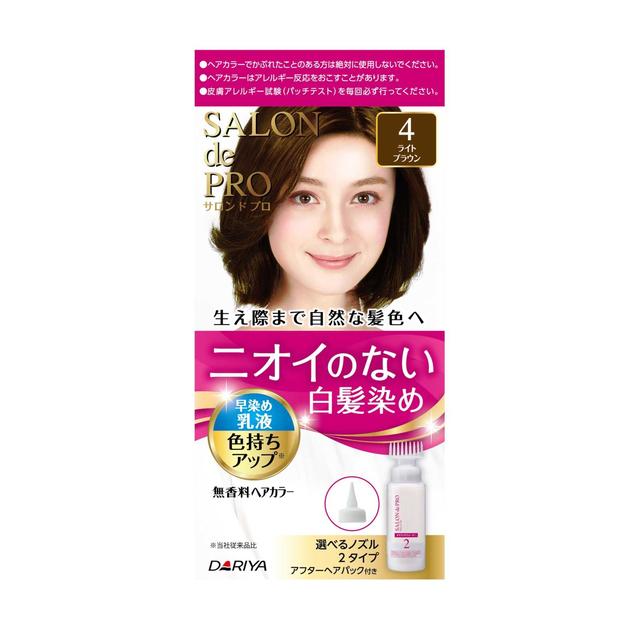 【医薬部外品】ダリヤ サロンドプロ 無香料ヘアカラー 早染め乳液(白髪用)4<ライトブラウン>