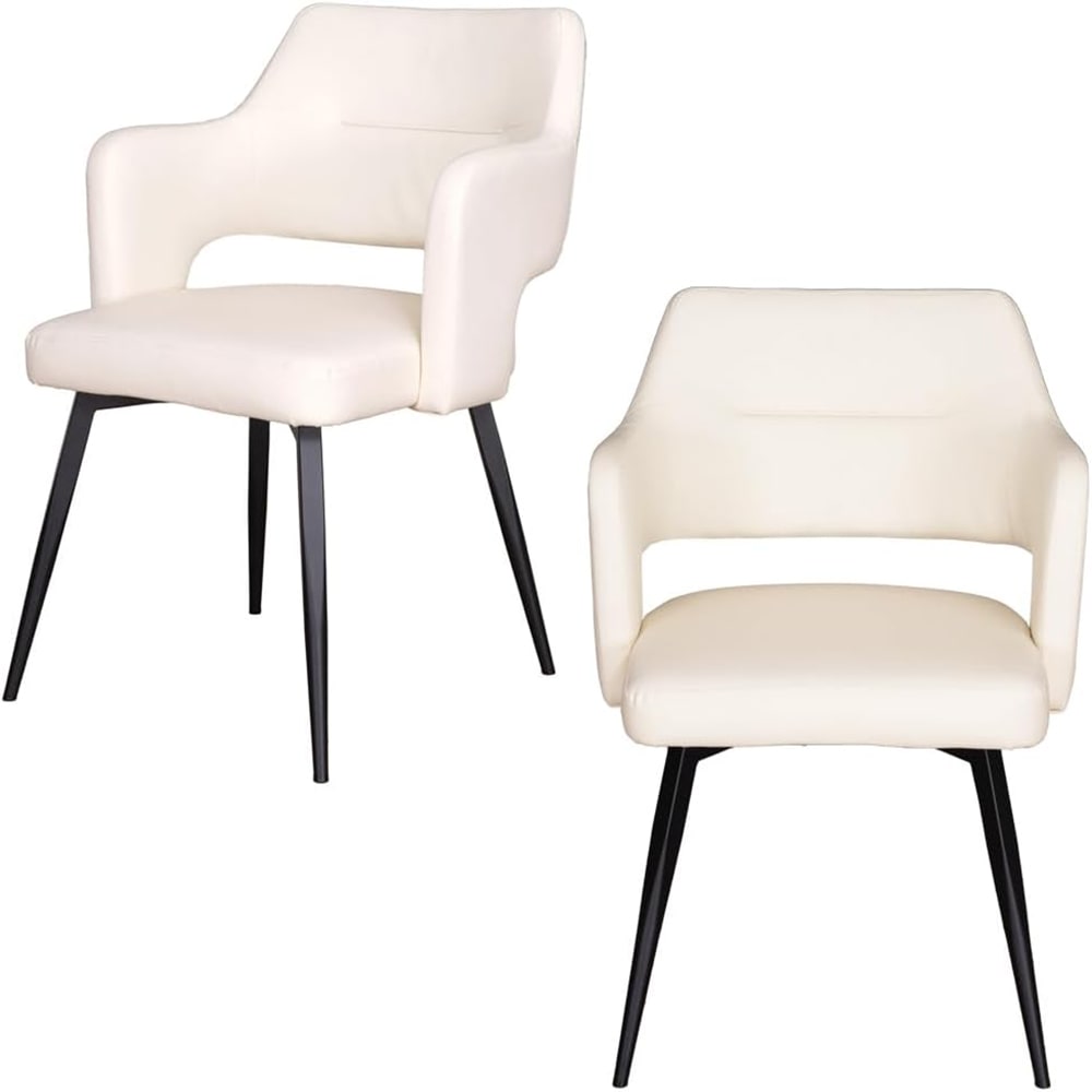 ダイニングチェア Olbia 固定式 ホワイト 2脚セット メーカー直送▼返品・キャンセル不可【他商品との同時購入不可】