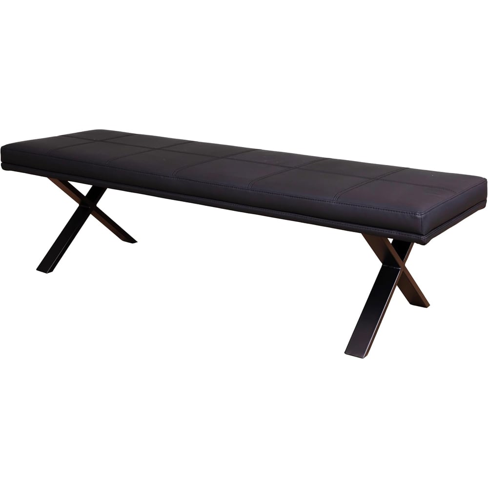 ダイニングベンチ Brescia PVC 背無 ブラック メーカー直送 ▼返品・キャンセル不可【他商品との同時購入不可】