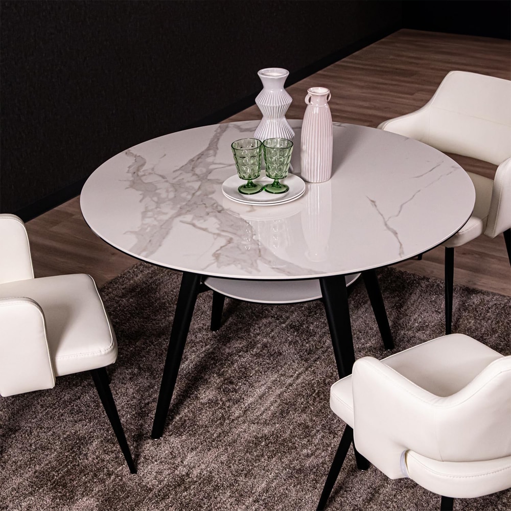 サークルテーブル Olbia ホワイトクォーツ 110 メーカー直送▼返品・キャンセル不可【他商品との同時購入不可】