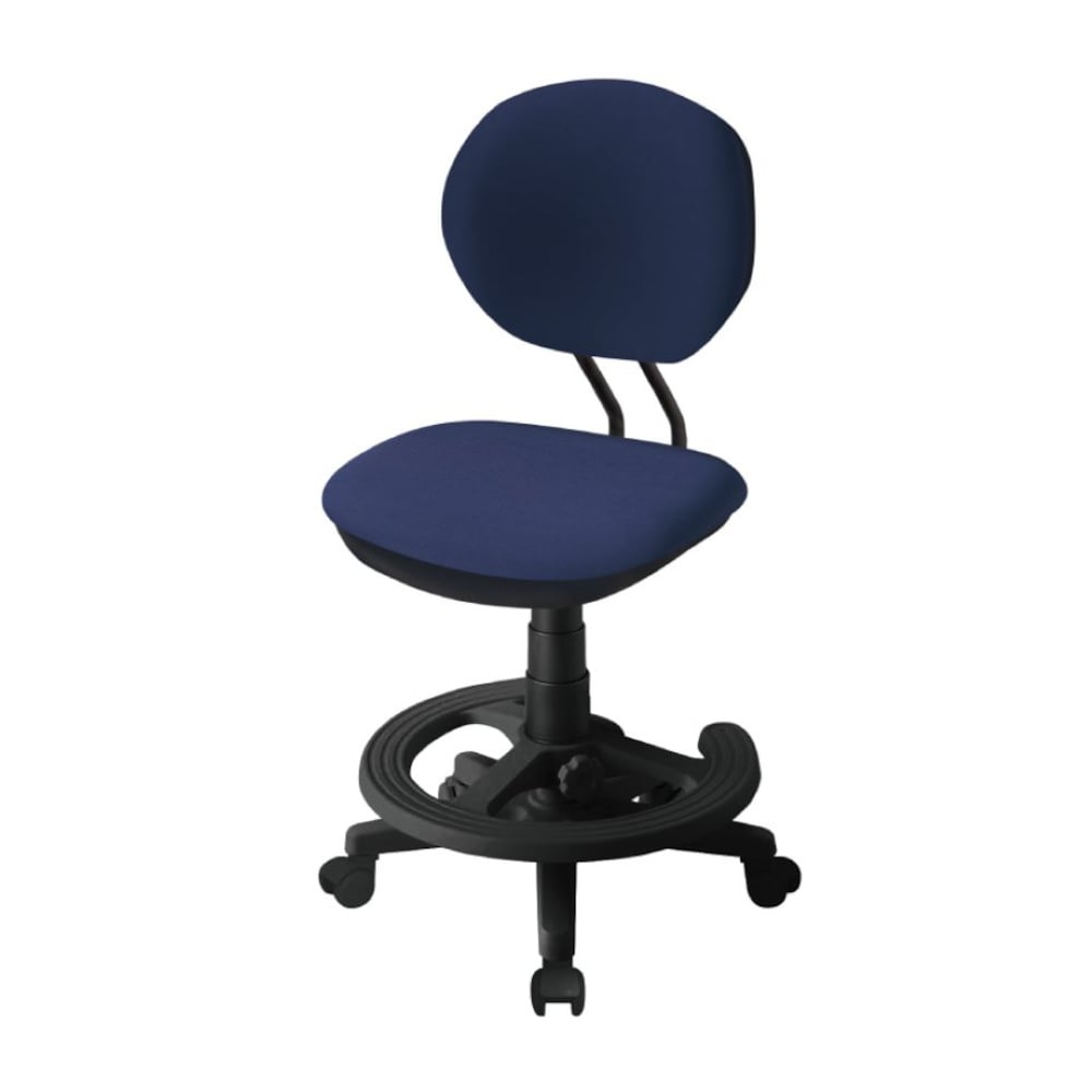 ジャストフィットチェア ネイビーブルー 回転チェア ファブリック メーカー直送 ▼返品・キャンセル不可【他商品との同時購入不可】