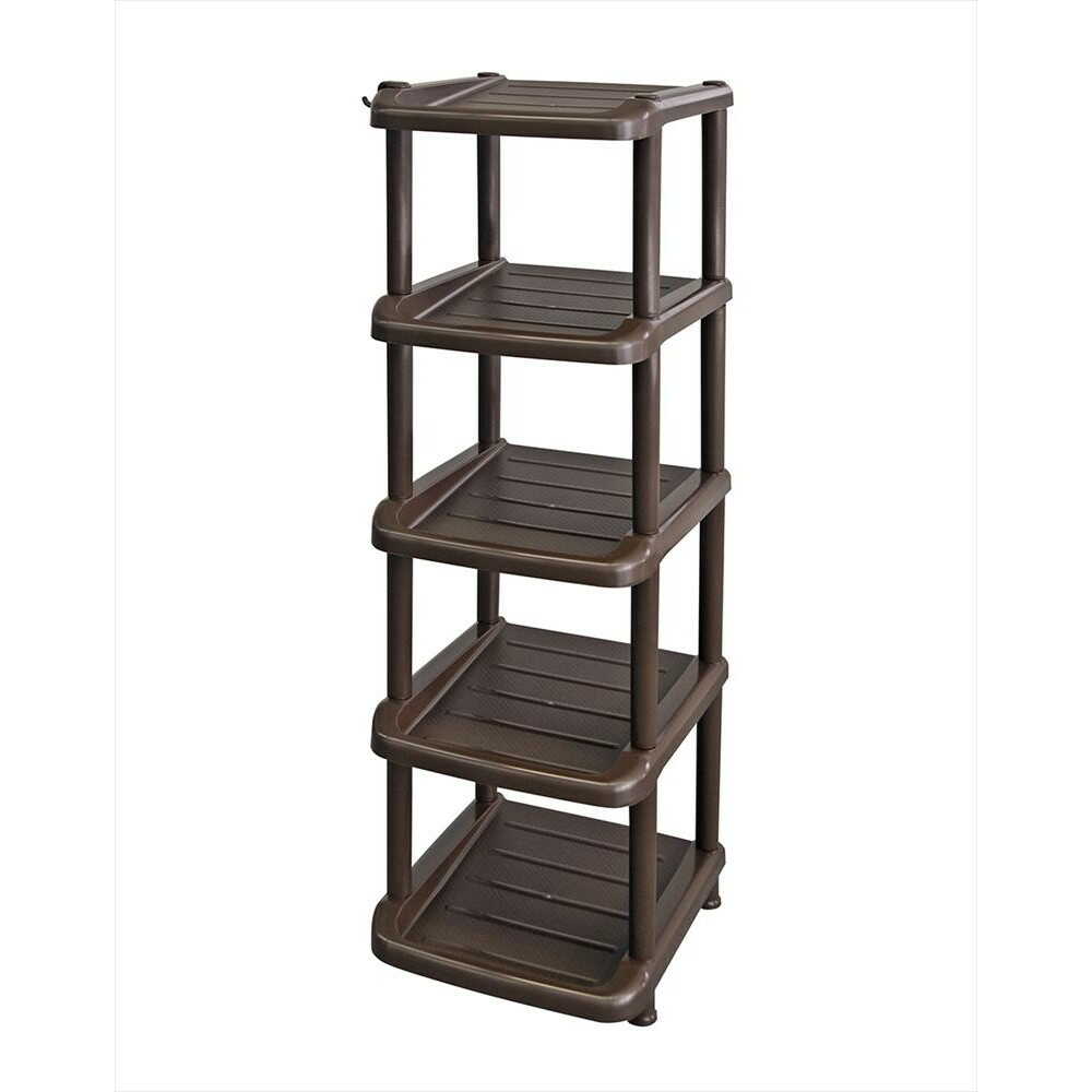 和泉化成 K-シューズラック5段シングル ブラウン