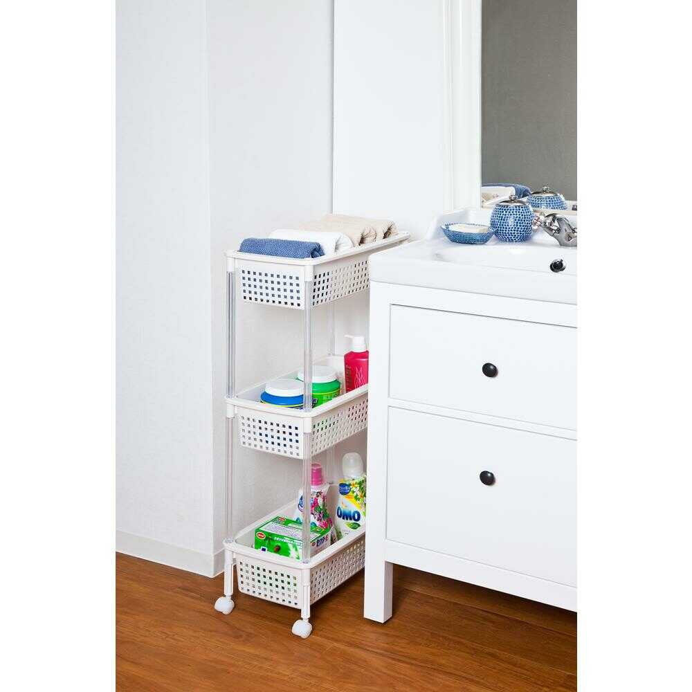 平和工業 バスケットワゴンスリム3段 1個