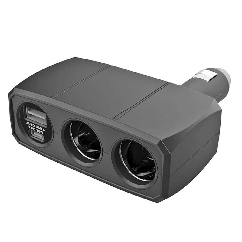 カシムラ 2連ダイレクトソケットPD30W/リバーシブルUSB自動判定 KX246