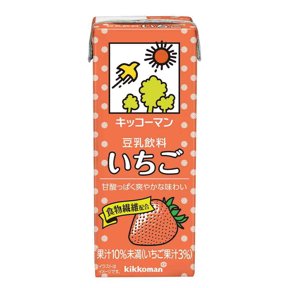 ◆キッコーマン 豆乳飲料 いちご 200ml   【18個セット】