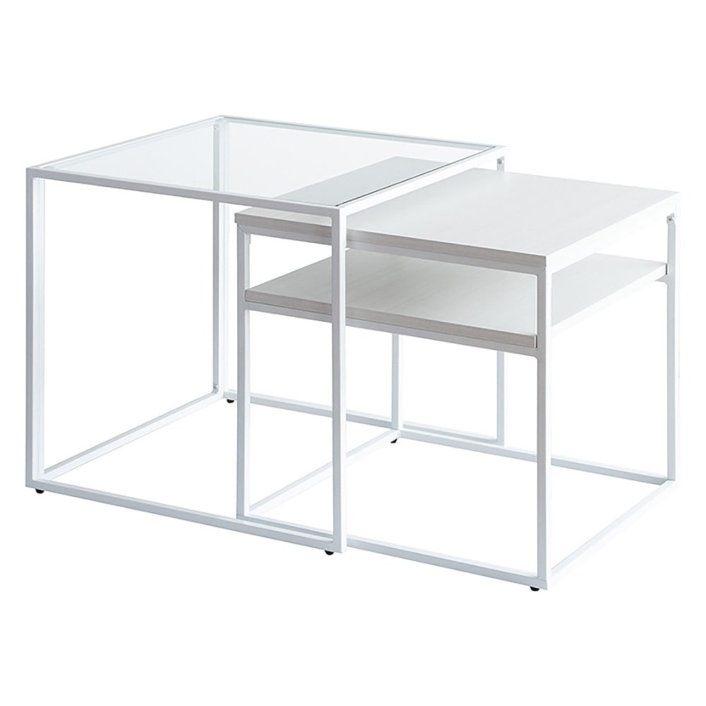 ネストセンターテーブル ポルカ NCT-M600 ホワイト メーカー直送 ▼返品・キャンセル不可【他商品との同時購入不可】