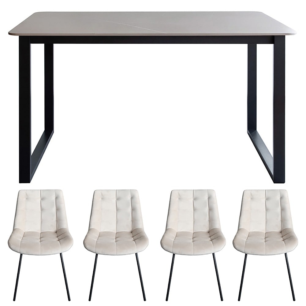 テーブル・チェア4脚セット DNT-1001/DCH-1000 メーカー直送 ▼返品・キャンセル不可【他商品との同時購入不可】