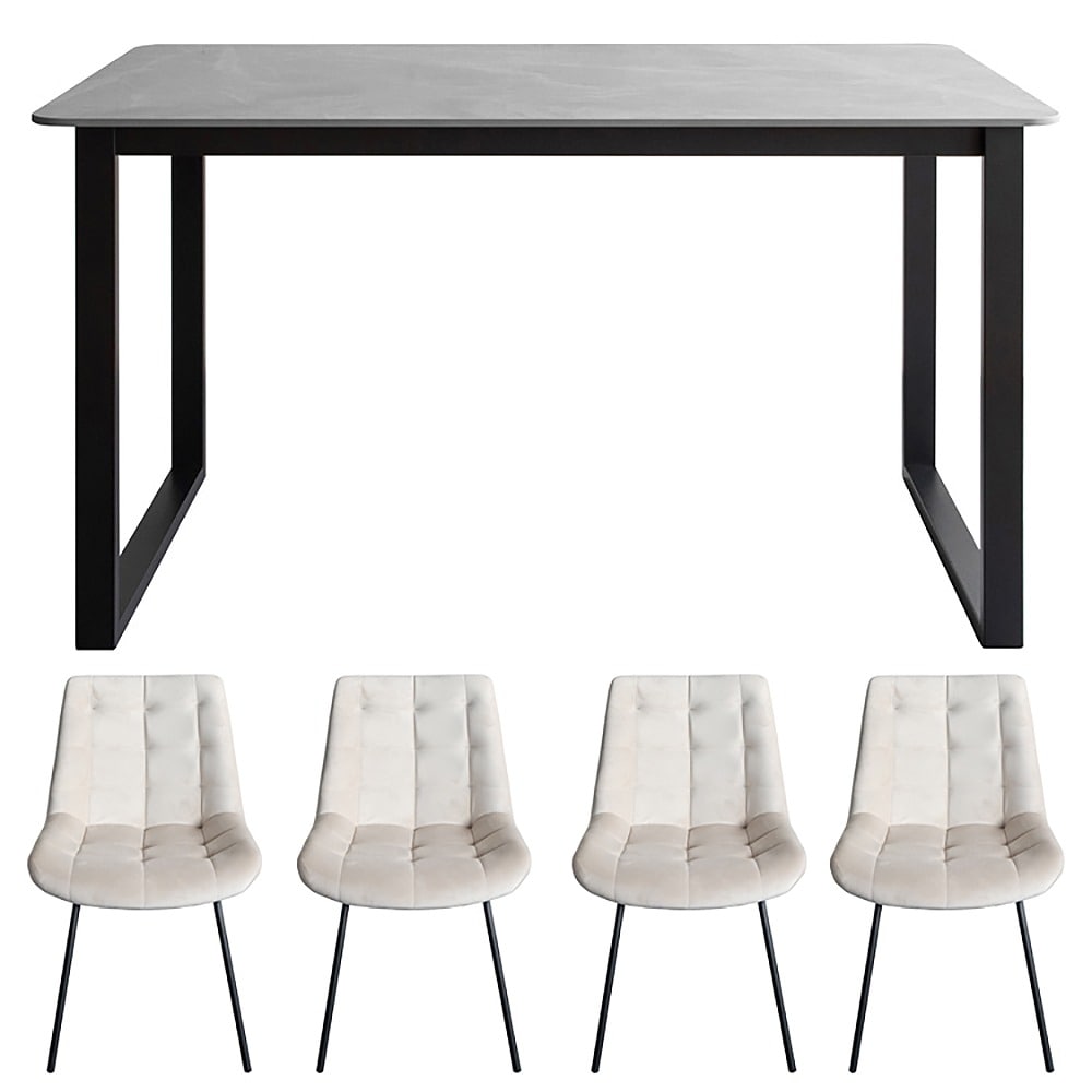 テーブル・チェア4脚セット DNT-1001/DCH-1000 メーカー直送 ▼返品・キャンセル不可【他商品との同時購入不可】