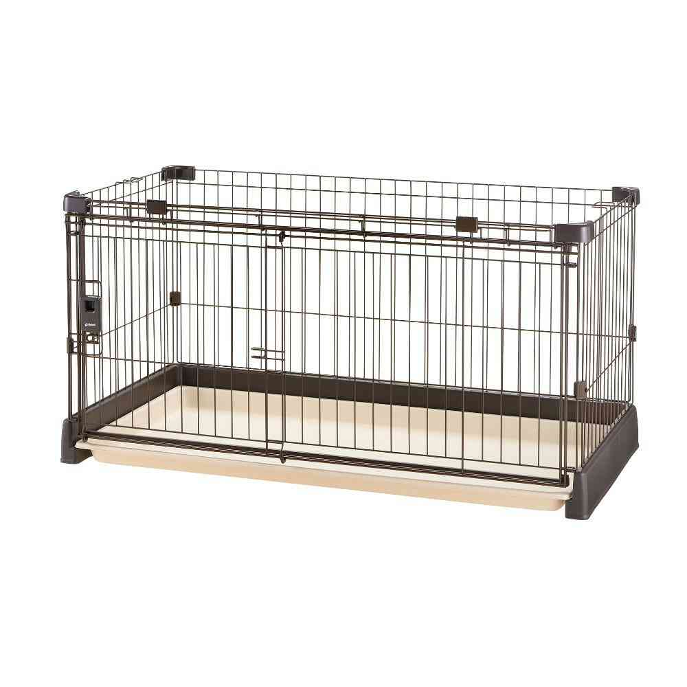 もっとお掃除簡単ペットサークル 120-60 ダークブラウン メーカー直送▼返品・キャンセル不可【他商品との同時購入不可】