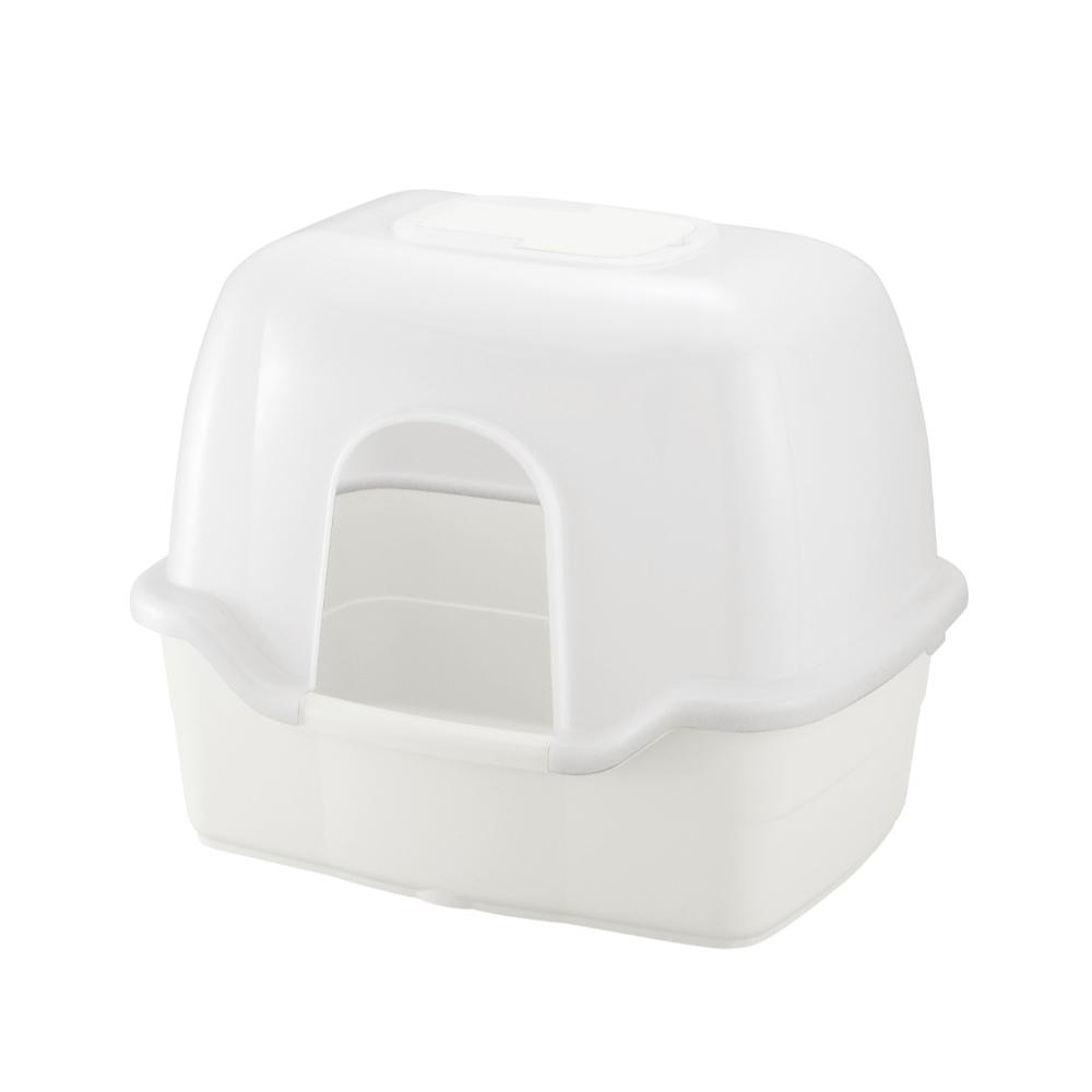ラプレ ネコトイレ 深型 60フード付 ホワイト メーカー直送▼返品・キャンセル不可【他商品との同時購入不可】