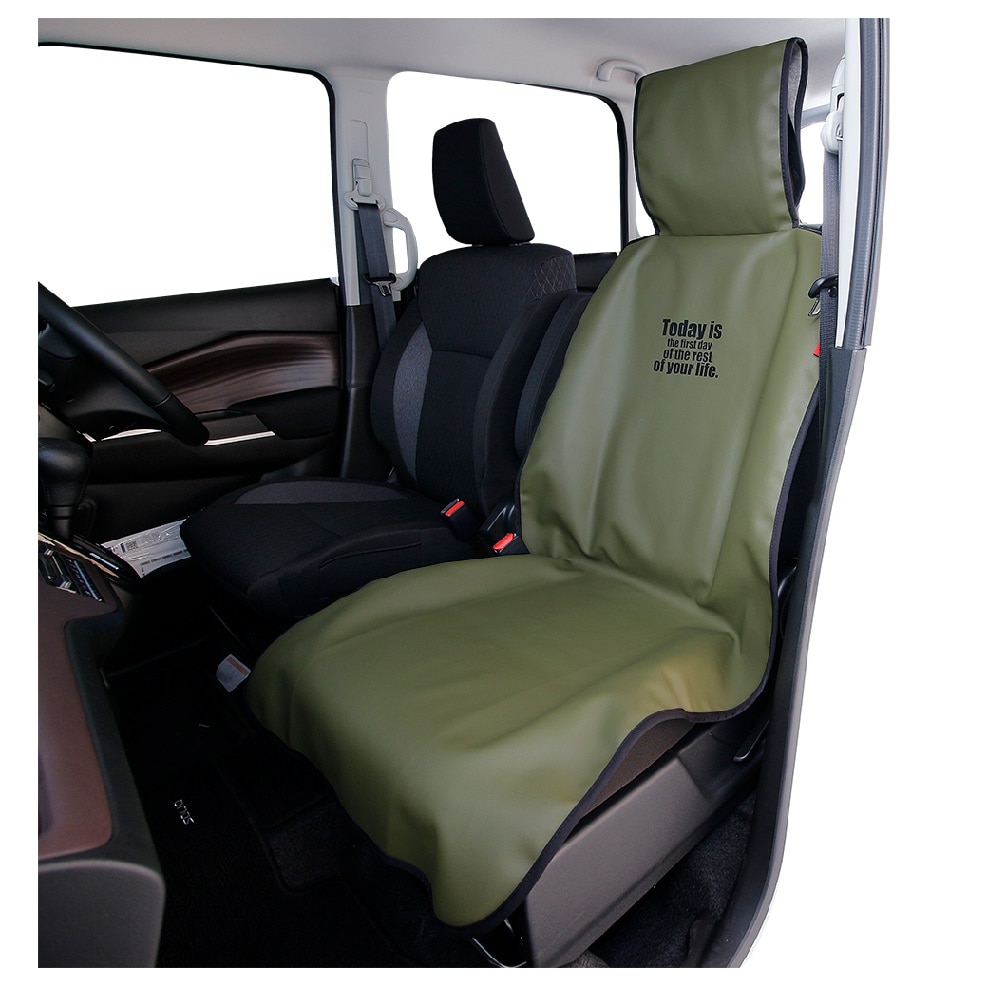 錦産業 シートカバー 抗菌レザー オリーブ KO5423