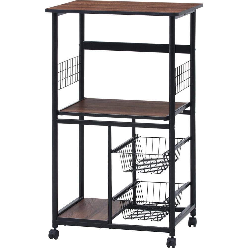 レンジワゴン FBC-9812 BK/BR 14638 メーカー直送 ▼返品・キャンセル不可【他商品との同時購入不可】