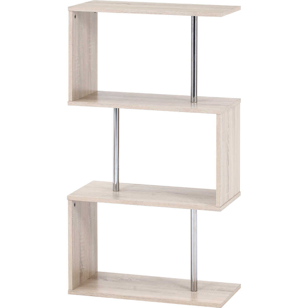 S字型ディスプレイラック3段 オーク 51486 メーカー直送 ▼返品・キャンセル不可【他商品との同時購入不可】