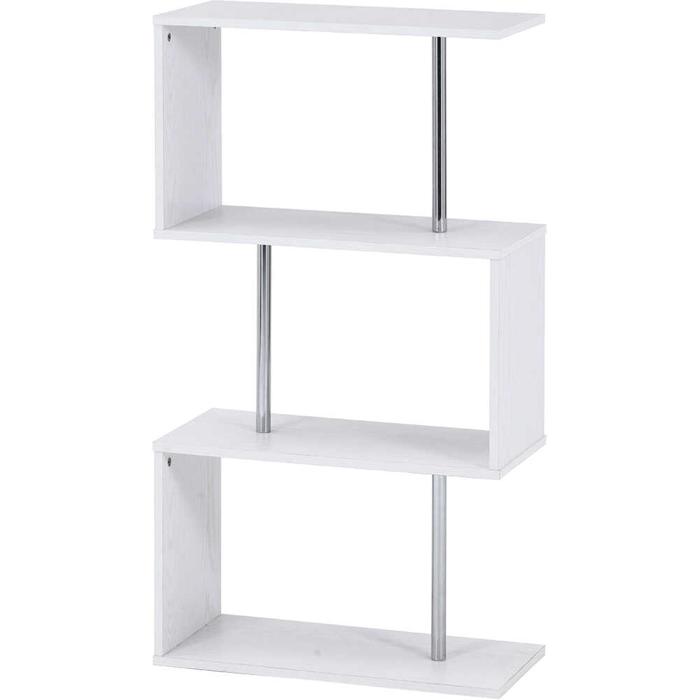 S字型ディスプレイラック3段 オーク WH 51487 メーカー直送 ▼返品・キャンセル不可【他商品との同時購入不可】