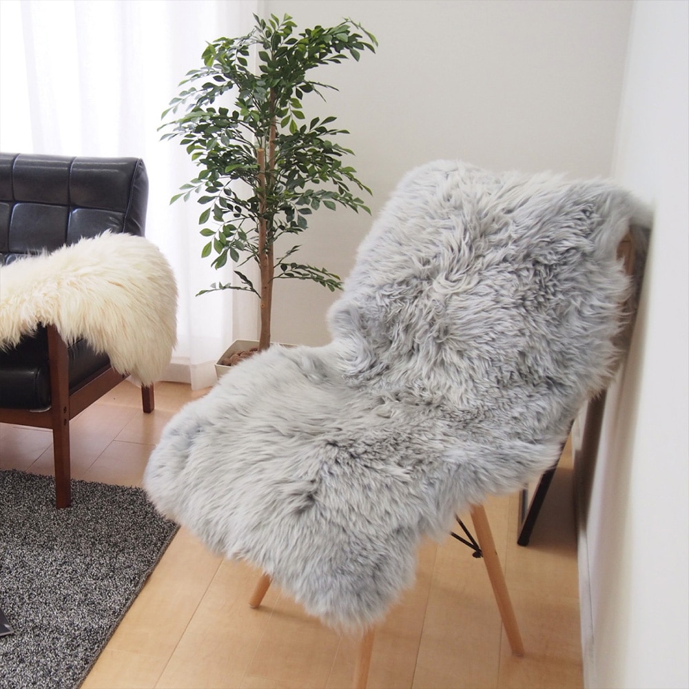 可愛い ムートンフリース 60x130cm M-511 グレー メーカー直送▼返品・キャンセル不可【他商品の同時購入不可】