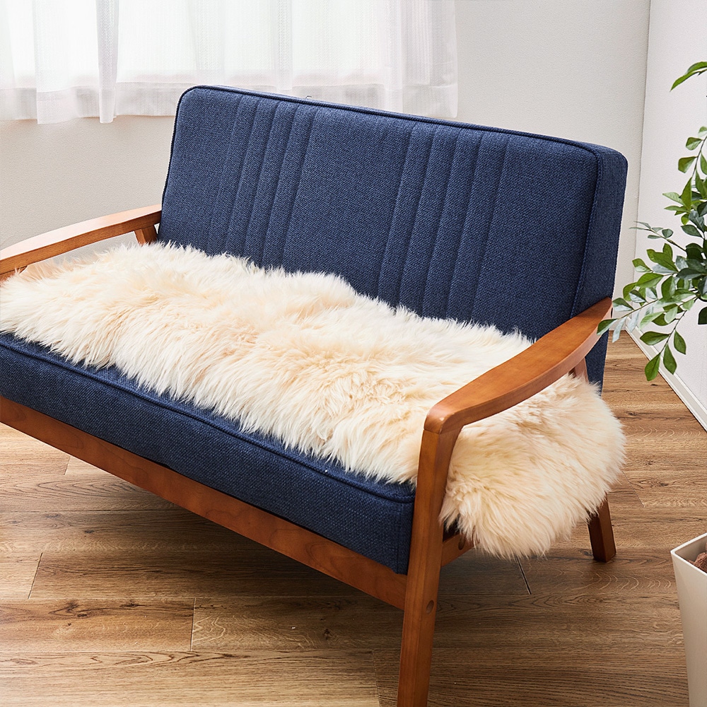 可愛い ムートンフリース 60x180cm M-511 ベージュ メーカー直送▼返品・キャンセル不可【他商品の同時購入不可】