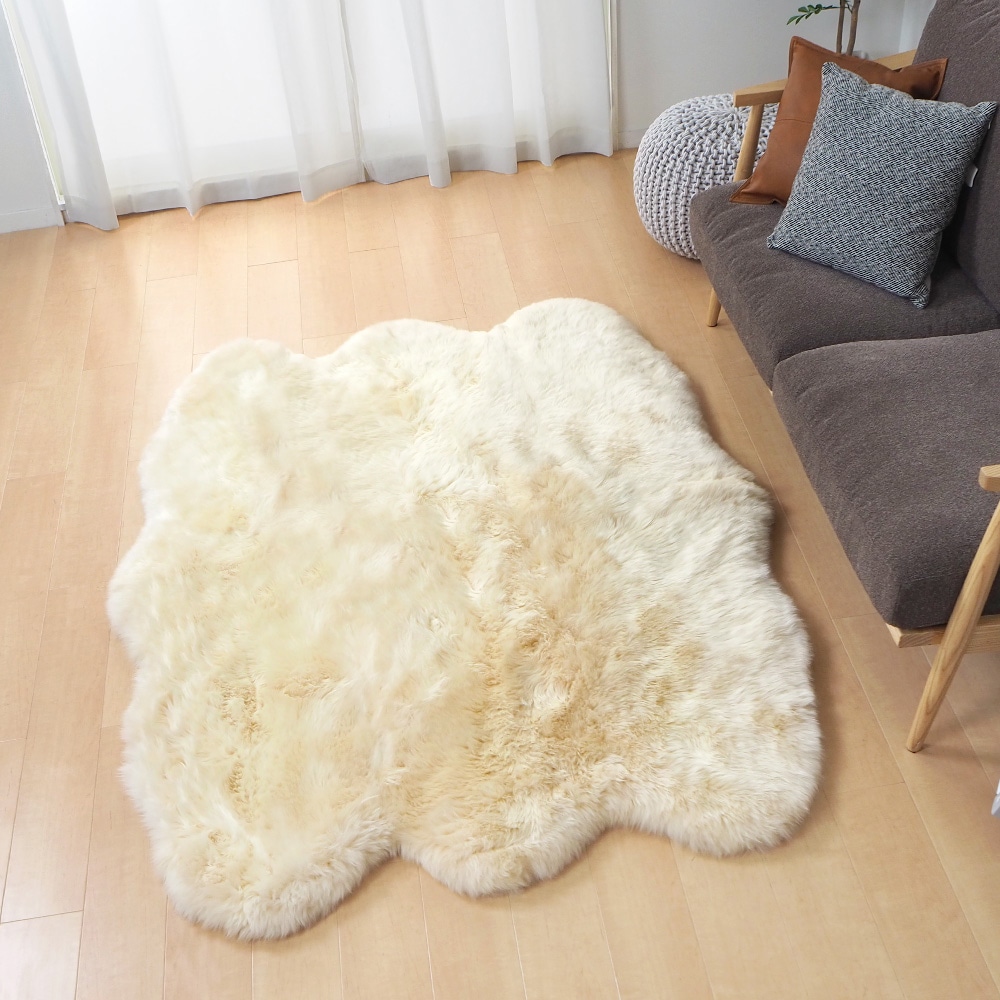 可愛い ムートンフリース  140x180cm M-511  ベージュ メーカー直送▼返品・キャンセル不可【他商品の同時購入不】