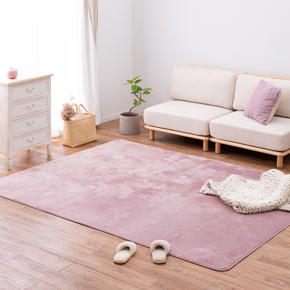 メレンゲタッチの洗えるコンパクトラグ ピンク185x240 メーカー直送?返品・キャンセル不可【他商品との同時購入不可】