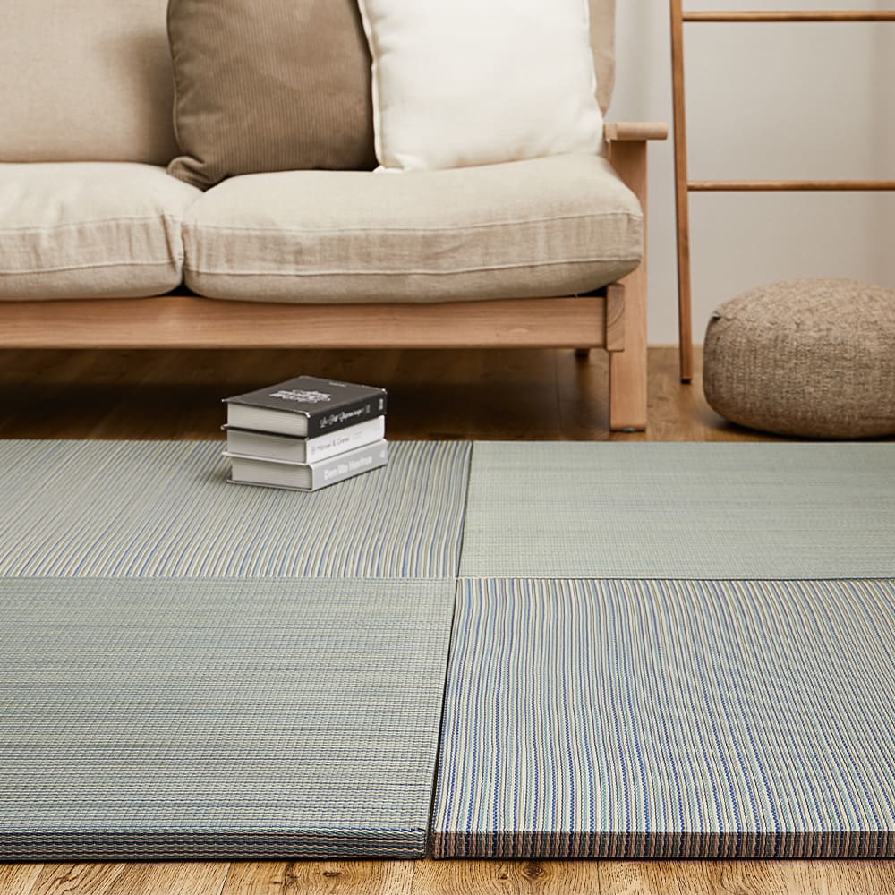 カラーの選べる軽量置き畳 綾川 ブルー 同色12枚組 メーカー直送 ▼返品・キャンセル不可【他商品との同時購入不可】