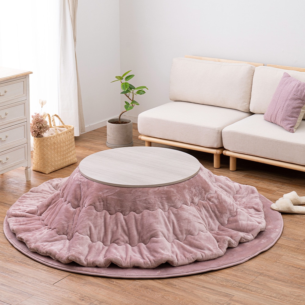 メレンゲタッチのこたつ掛けふとん  ピンク190R  メーカー直送?返品・キャンセル不可【他商品との同時購入不可】