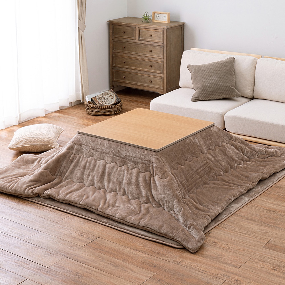 メレンゲタッチのこたつ掛けふとん ベージュ190x190 メーカー直送?返品・キャンセル不可【他商品との同時購入不可】