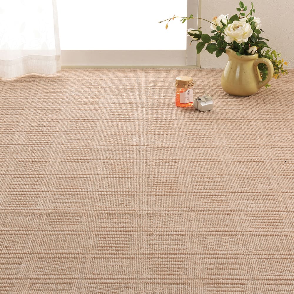 軽くて扱いやすい平織カーペット アンバーBE 本間4.5畳 メーカー直送 ▼返品・キャンセル不可【他商品との同時購入不可】