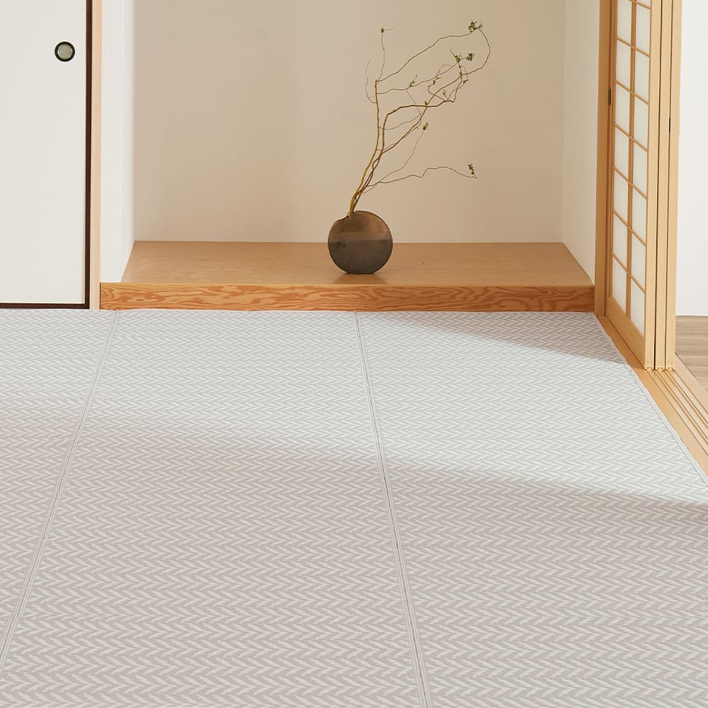 洗えるい草風カーペット パスラッシュ 江戸間2畳 グレー メーカー直送 ▼返品・キャンセル不可【他商品との同時購入不可】