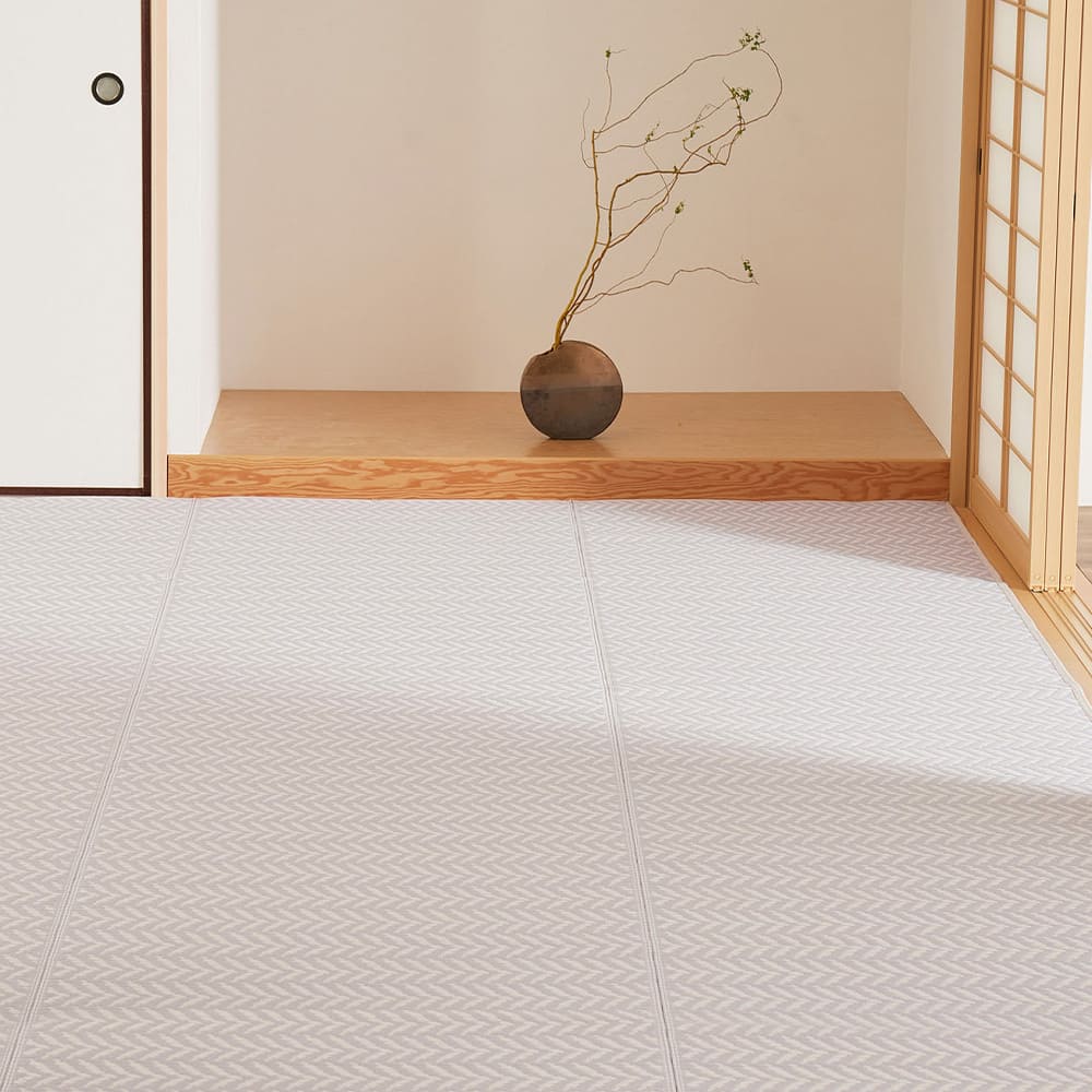 洗えるい草風カーペット パスラッシュ 江戸間3畳 パープル メーカー直送 ▼返品・キャンセル不可【他商品との同時購入不可】