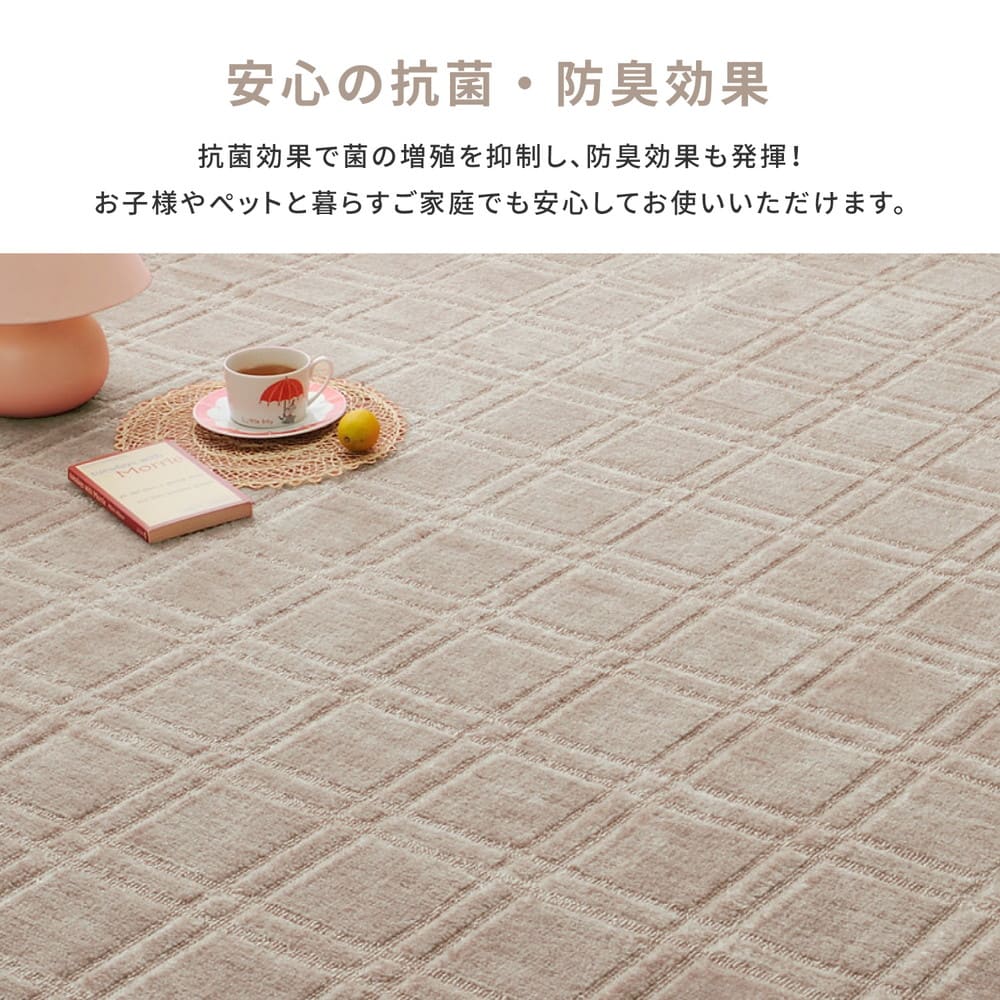 抗菌・防臭加工の平織カーペット シオン 江戸間8畳 グレー メーカー直送 ▼返品・キャンセル不可【他商品との同時購入不可】