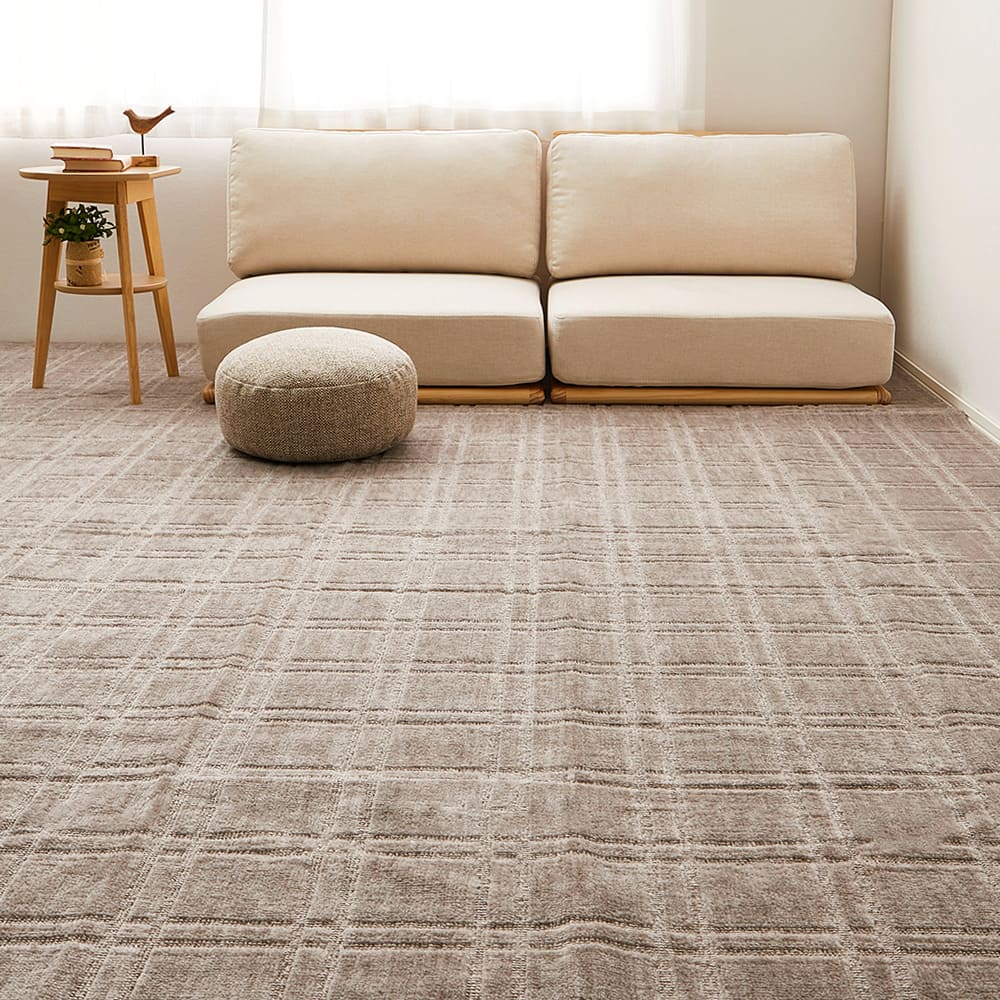 抗菌・防臭加工の平織カーペット シオン 本間6畳 グレー メーカー直送 ▼返品・キャンセル不可【他商品との同時購入不可】