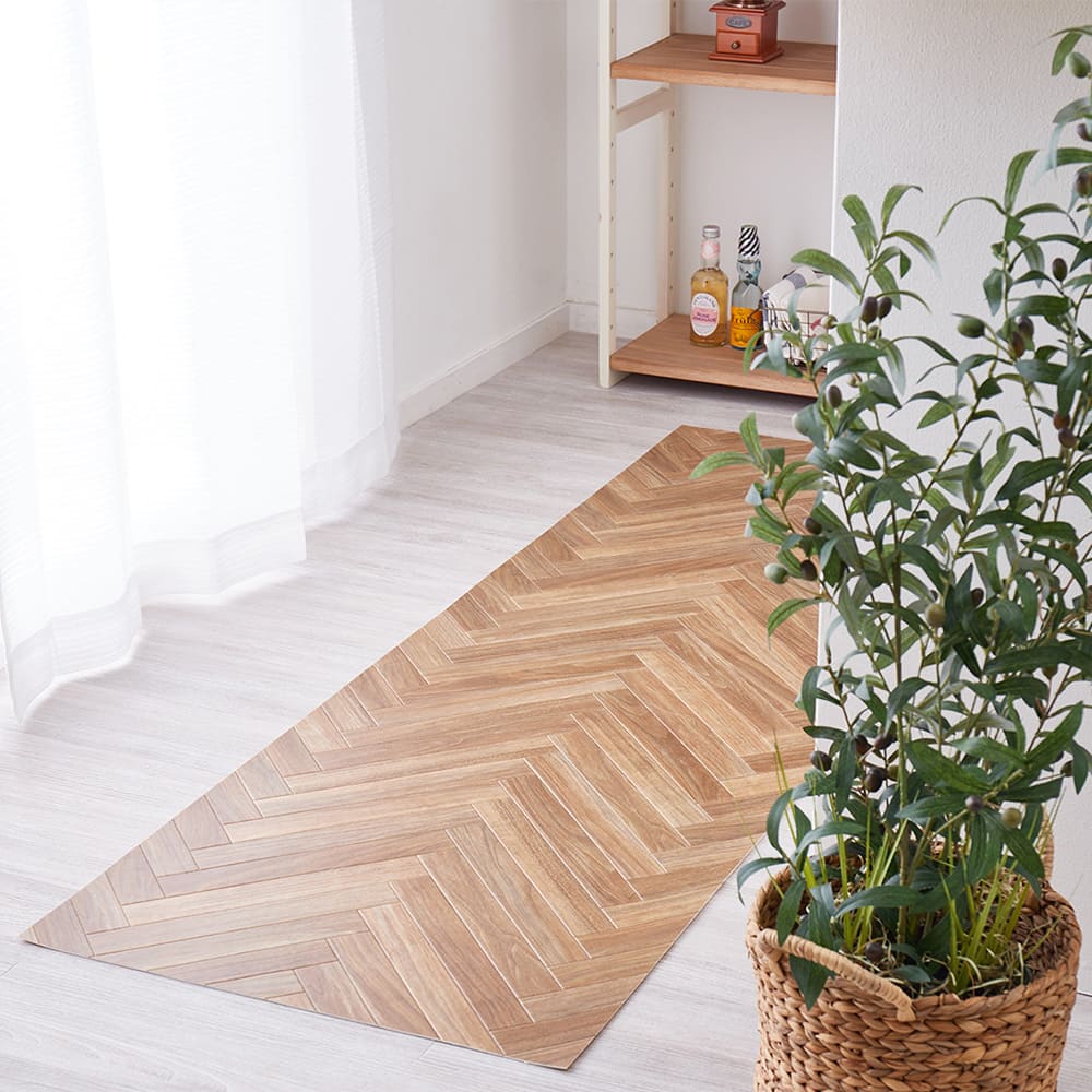 水拭きできるクッションフロア ヘリンボン 90×250 メーカー直送 ▼返品・キャンセル不可【他商品との同時購入】