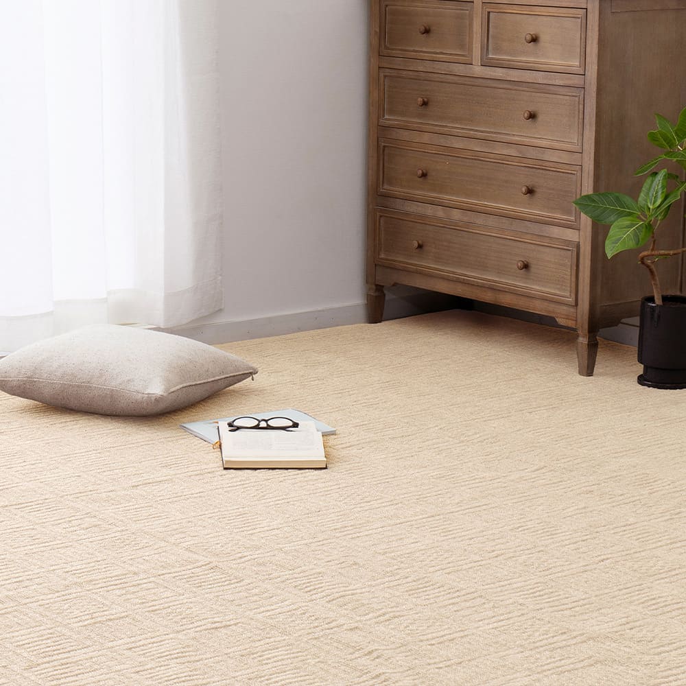 軽くて扱いやすい平織カーペット ピクシス 江戸間8畳 アイボリー メーカー直送 ▼返品・キャンセル不可【他商品との同時購入不可】