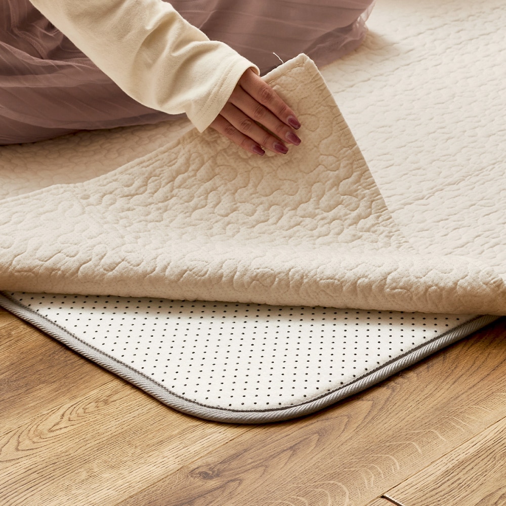 綿100%のイブルラグマット アンダーラグ Bセット ベージュ メーカー直送▼返品・キャンセル不可【他商品との同時購入不可】