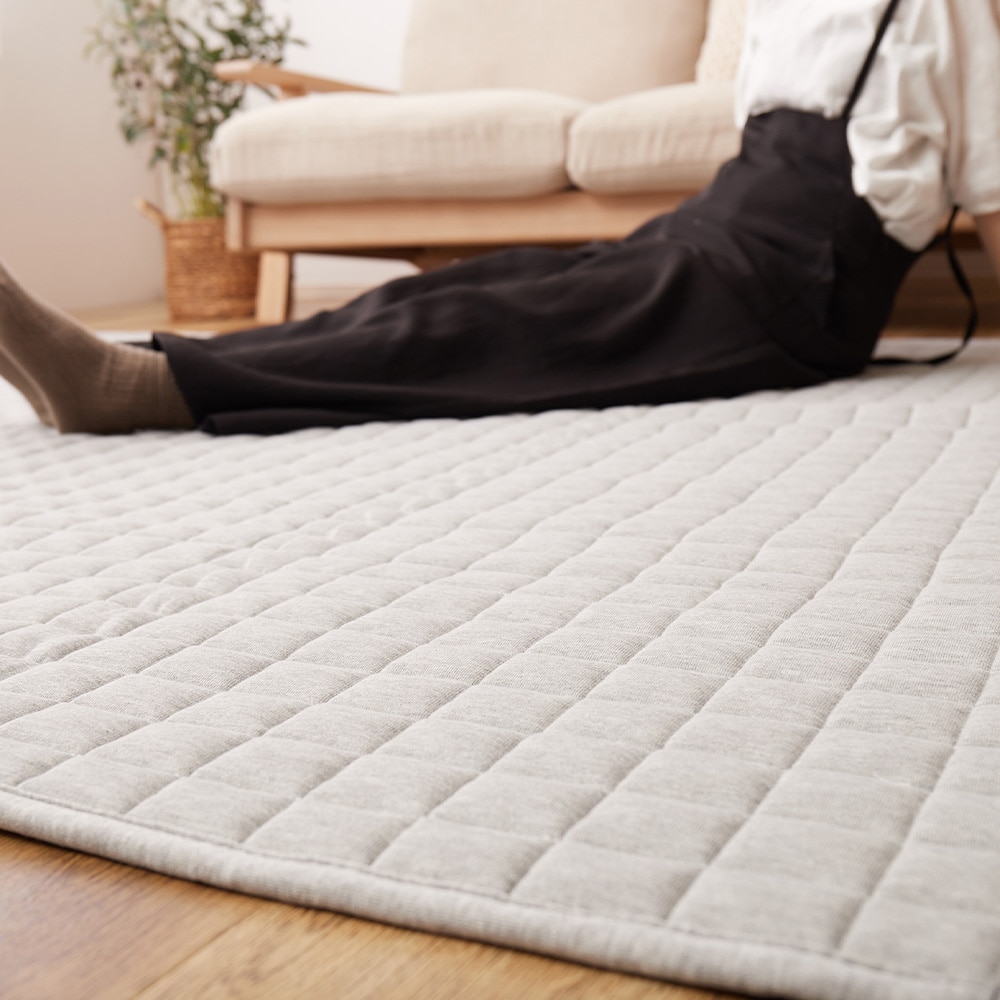 洗えるスウェットキルトラグ ココン グレー130×190 メーカー直送?返品・キャンセル不可【他商品との同時購入不可】