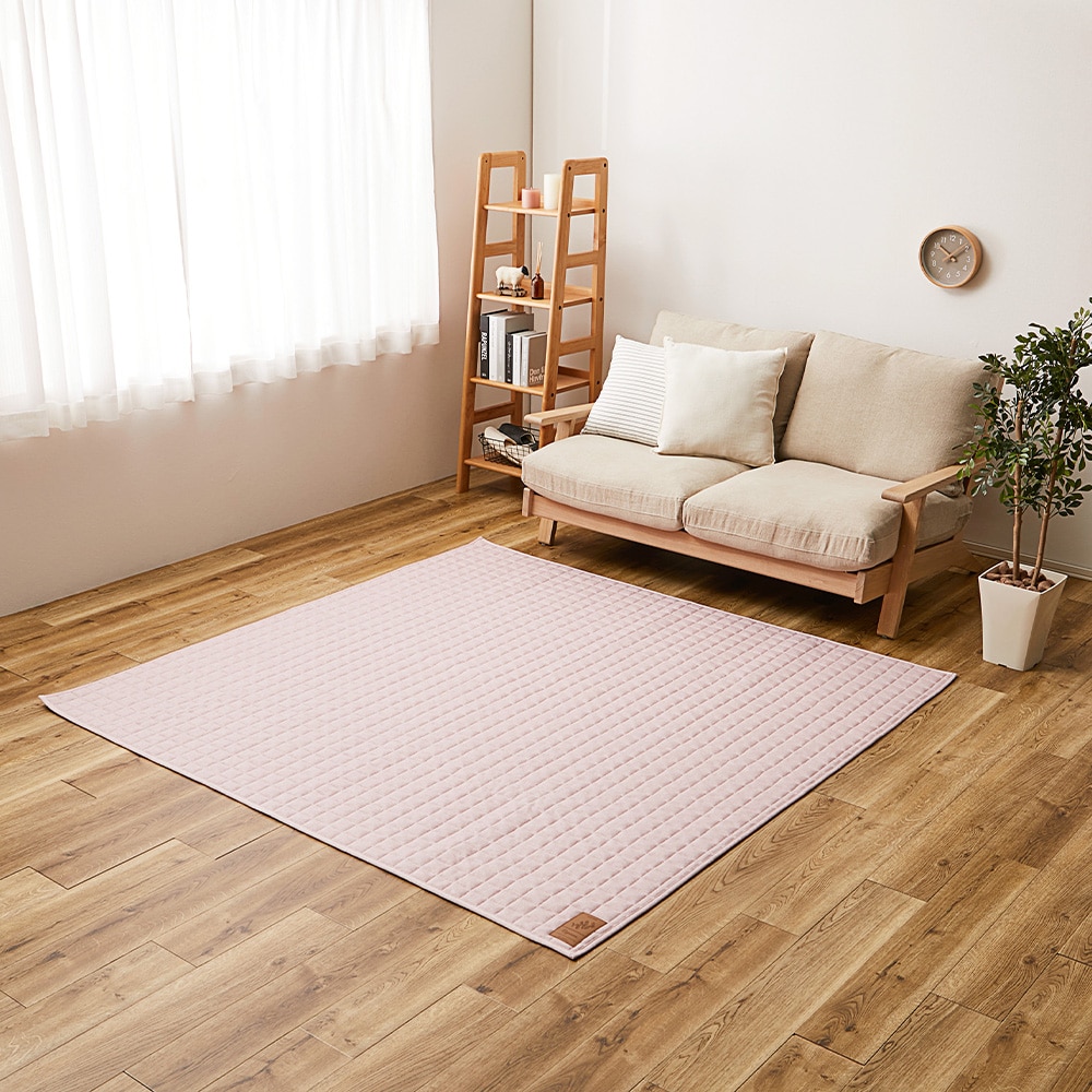 洗えるスウェットキルトラグ ココン ピンク190×240 メーカー直送?返品・キャンセル不可【他商品との同時購入不可】