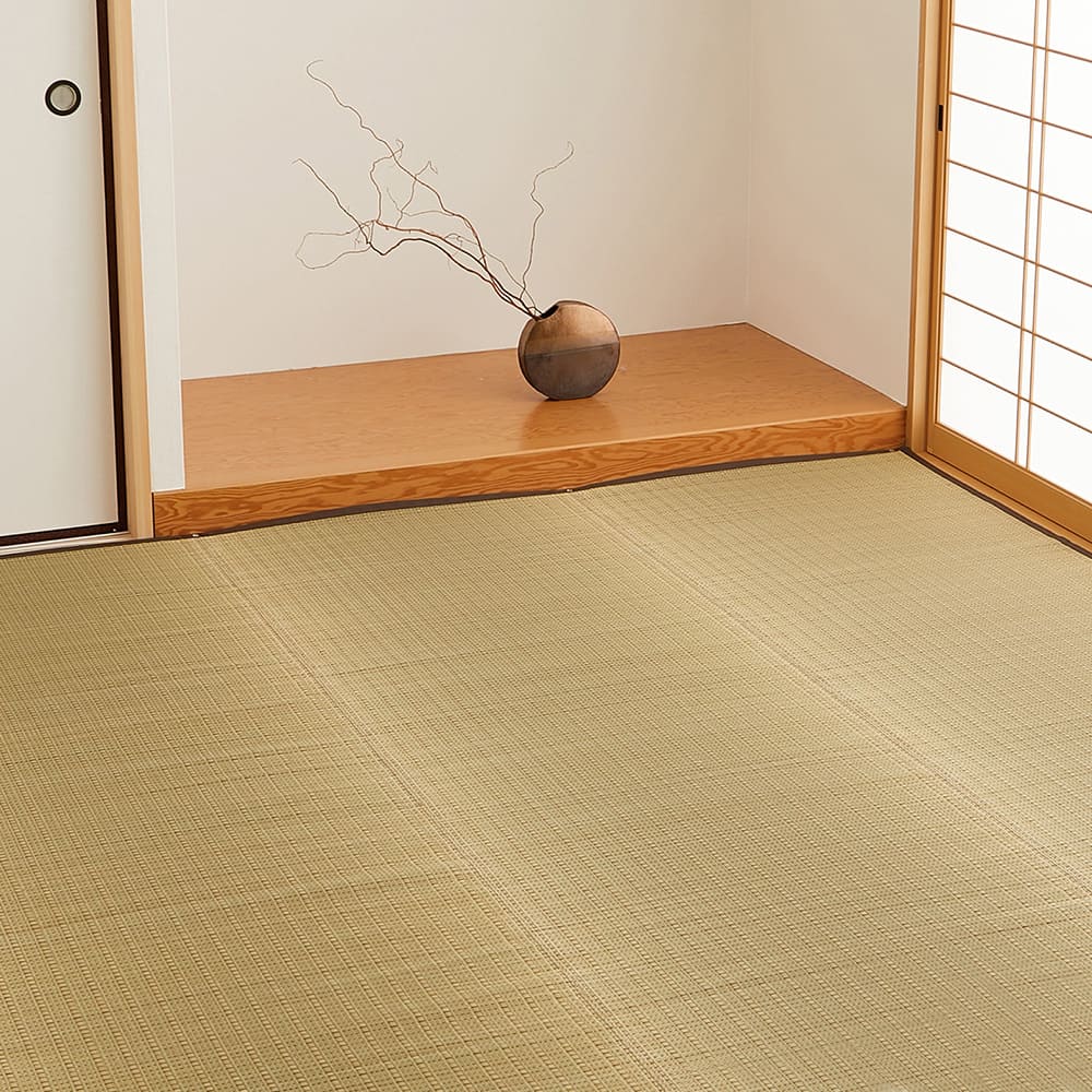 国産い草カーペット 清涼 本間8畳 ベージュ メーカー直送 ▼返品・キャンセル不可【他商品との同時購入不可】