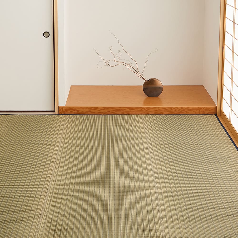 国産い草カーペット 清涼 江戸間4.5畳 ブルー メーカー直送 ▼返品・キャンセル不可【他商品との同時購入不可】