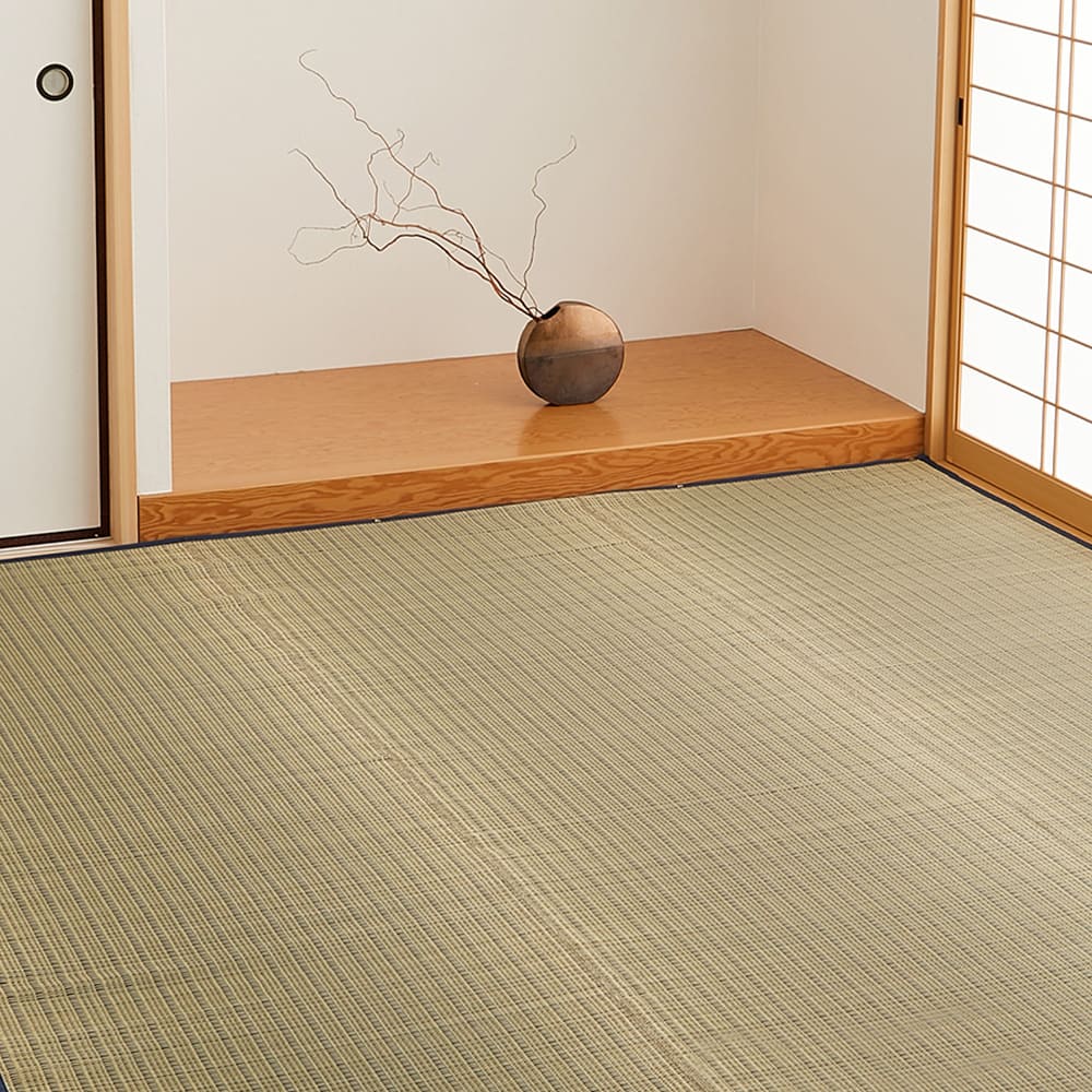 国産い草カーペット 清涼 江戸間6畳 ブルー メーカー直送 ▼返品・キャンセル不可【他商品との同時購入不可】