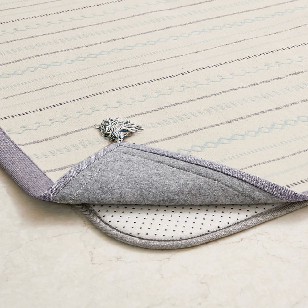 インド綿ラグ ティック アンダーラグセット ブルー メーカー直送 ▼返品・キャンセル不可【他商品との同時購入不可】