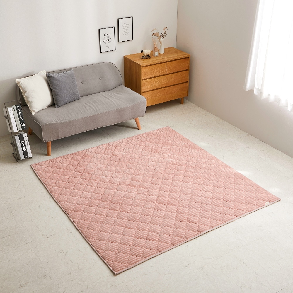 くすみカラーのストライプフランネルラグ ショコラ ダスティピンク メーカー直送?返品・キャンセル不可【他商品との同時購入不可】