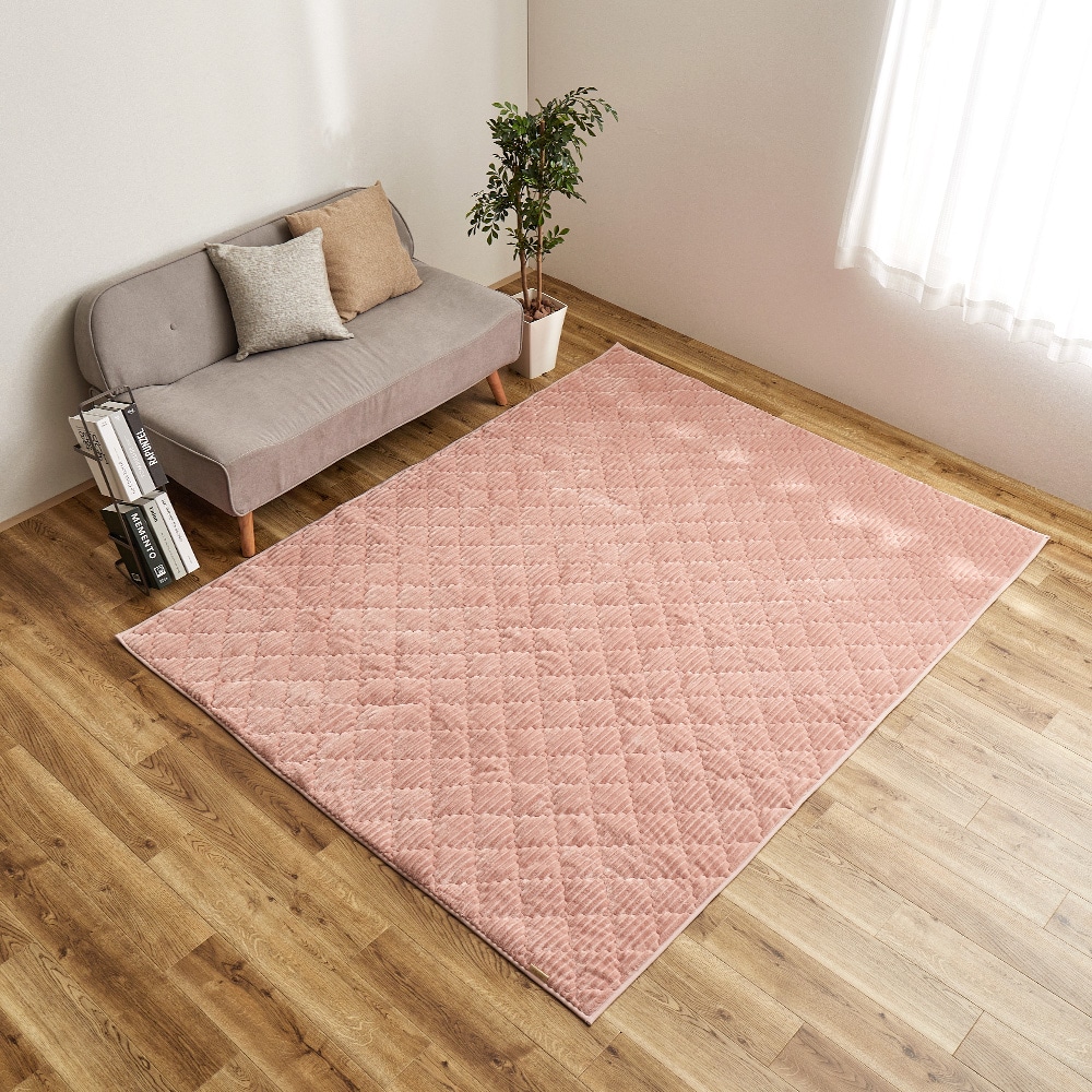 くすみカラーのストライプフランネルラグ ショコラ ダスティピンク メーカー直送?返品・キャンセル不可【他商品との同時購入不可】